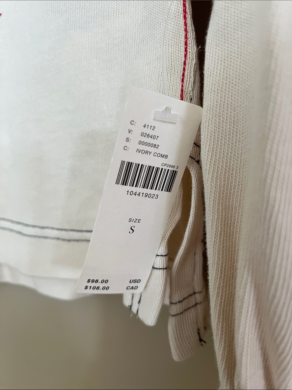 Pilcro Cream Crewneck Sweater with Red & Black Ski Graphic - Picture 3 of 4